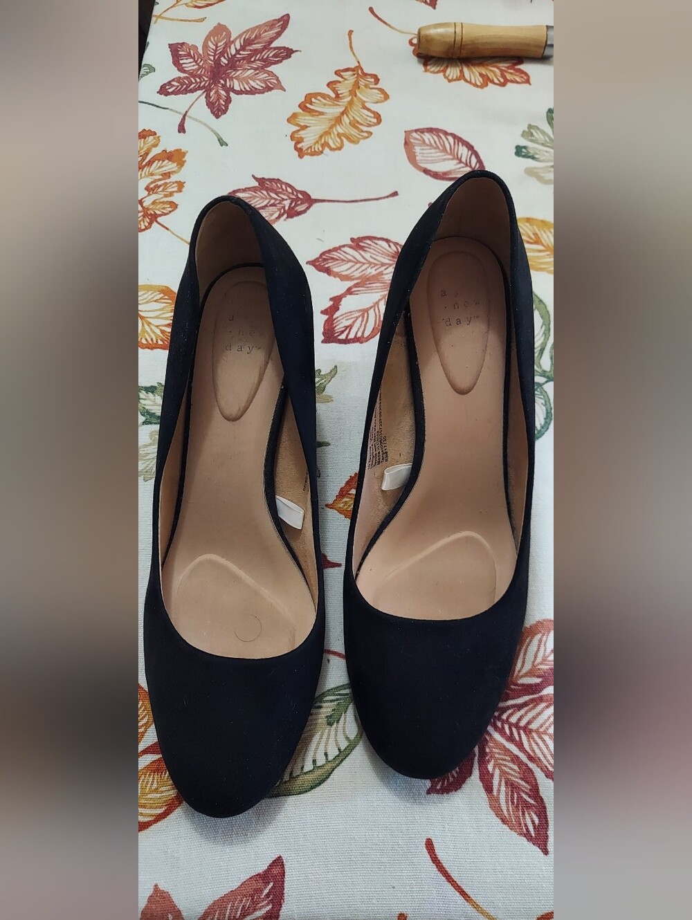 a new day Black Suede-Look Round-Toe Pumps